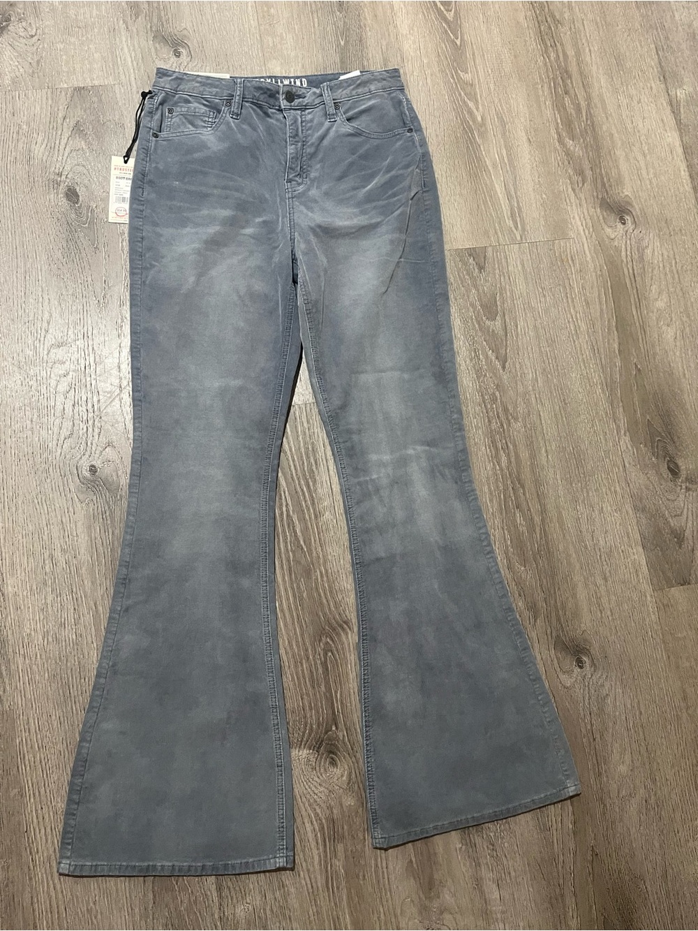 Idyllwind Women's Blue Gray Flare Jeans - Washed Slate Corduroy